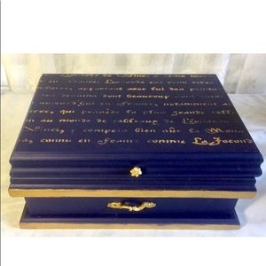 Vintage Wood Jewelry Chest Box